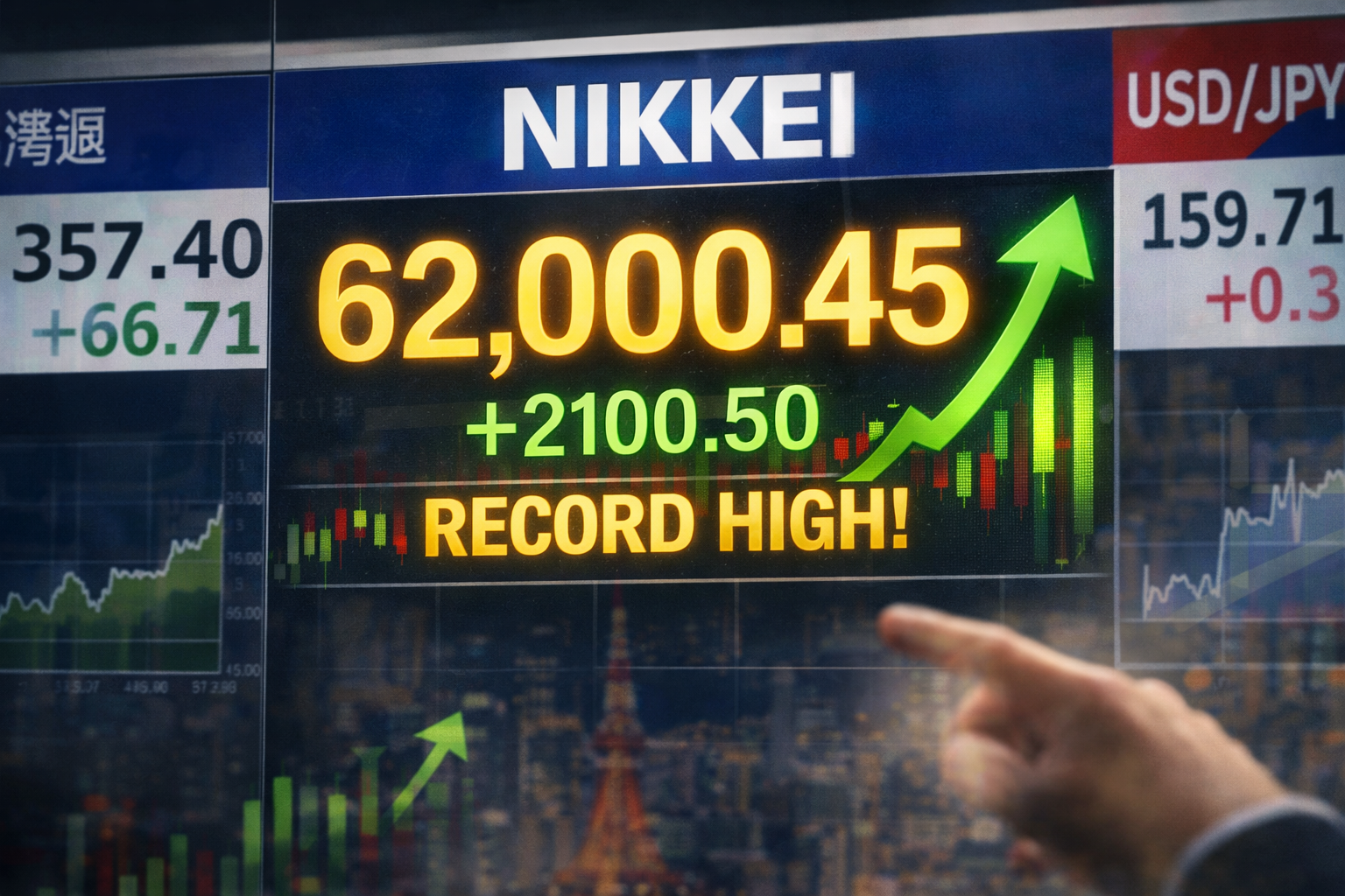 Nikkei Hits Record 62,000: Japan Stock Market Surge 2026 | Augmenting Money