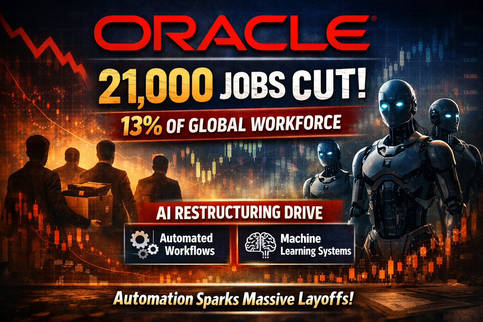 Oracle Cuts 21,000 Jobs as AI Replaces 13% of Global Workforce