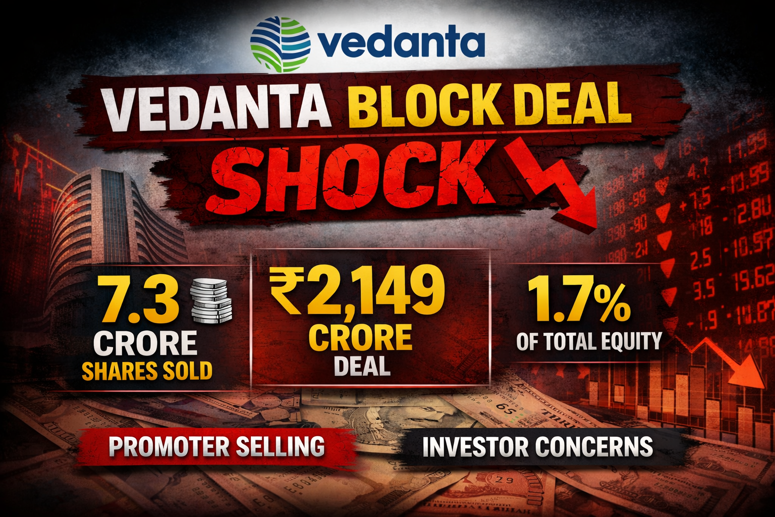 Vedanta Block Deal: Vedanta Share Price Slips 7% | Augmenting Money