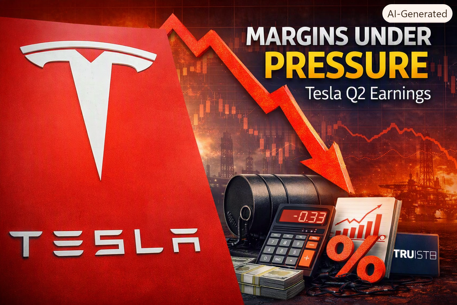 Tesla Q2 Earnings Dip as Margins Tighten; Truist Lowers Price Target Amid Cash Flow Strain